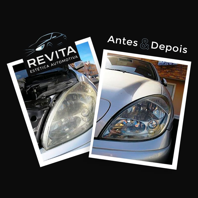 polimento de faróis - antes e depois